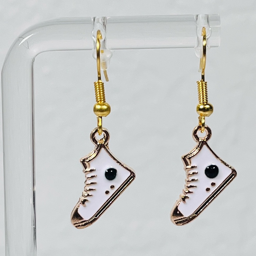4/$20 White Sneaker Earrings